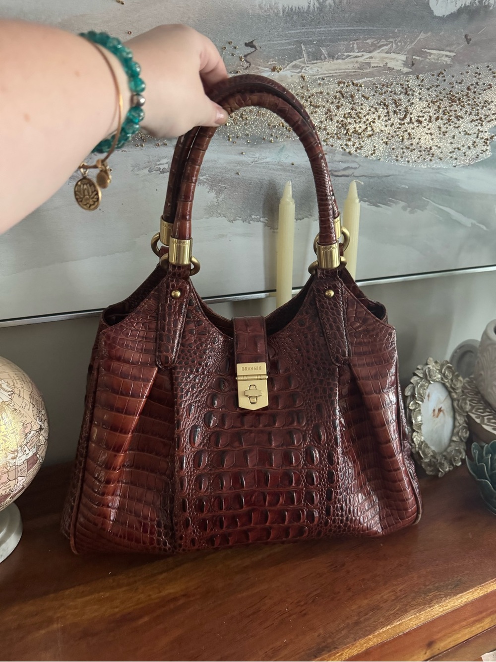 Brahmin Celia Bag Women's Alligator Purse Handbag - Picture 2 of 9